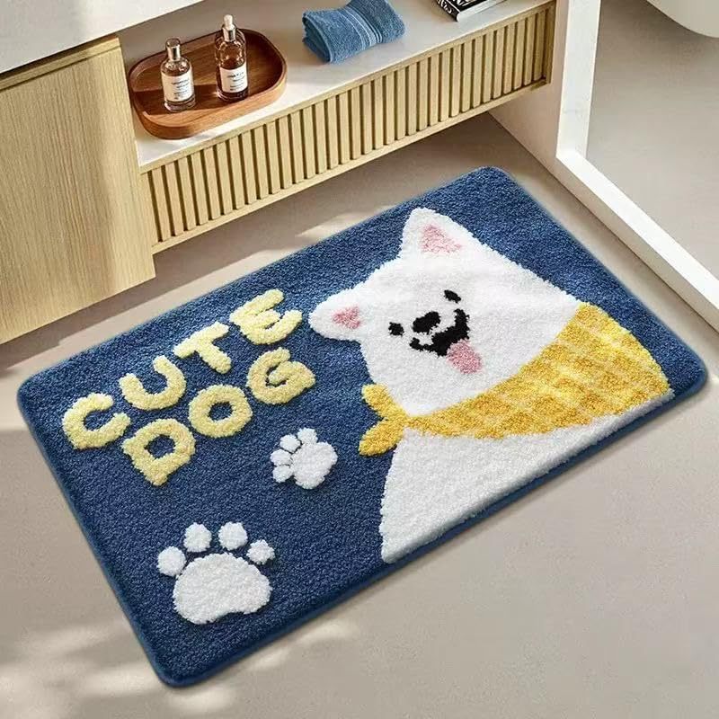 Decorative Dog-Themed Bath Mat