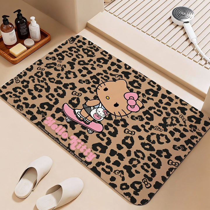 Leopard Print Hello Kitty Decorative Area Mat