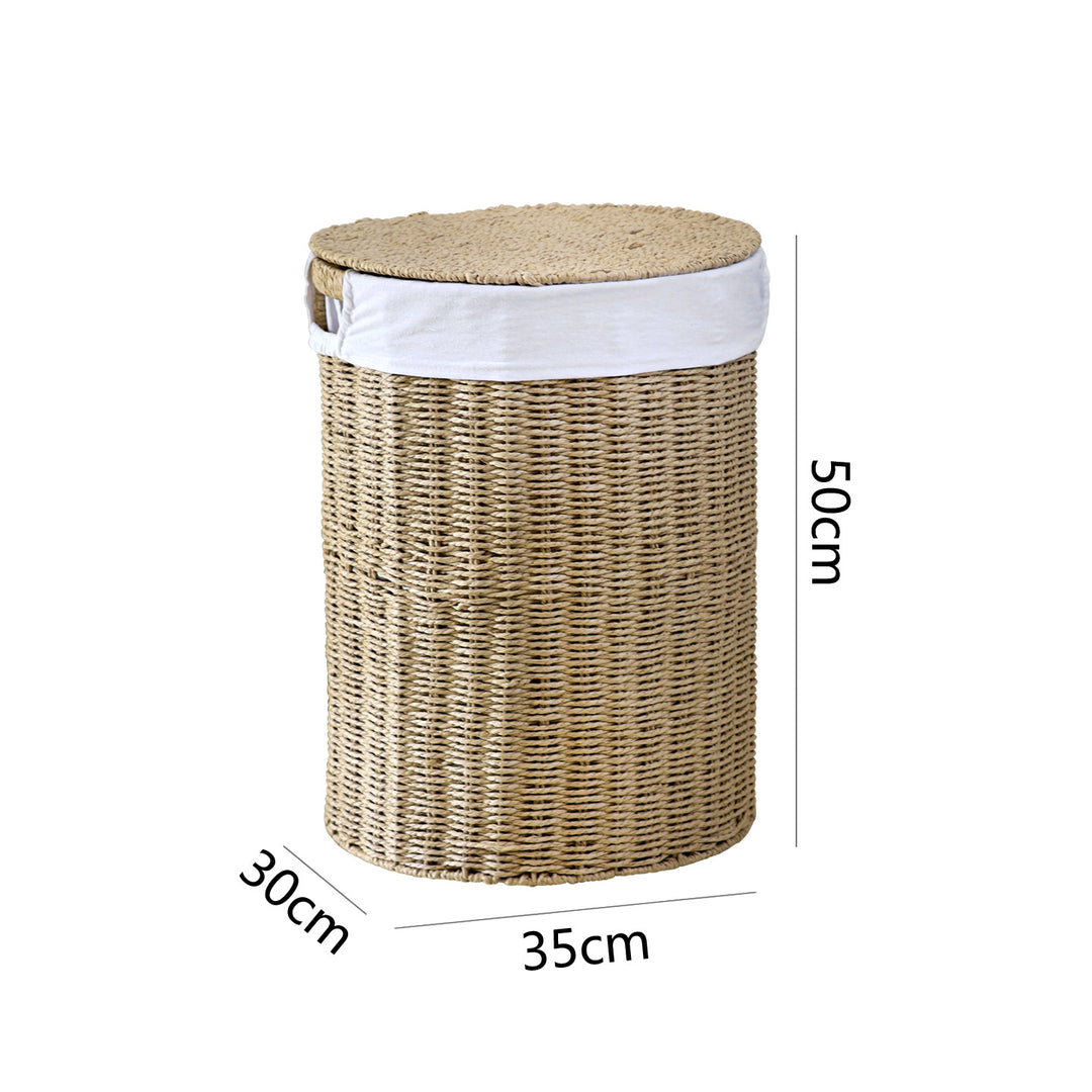 Rustic laundry basket made of woven material Kalsten