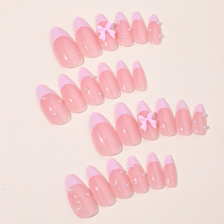 Premium False Nail Set with Elegant French Tip Design Kalsten