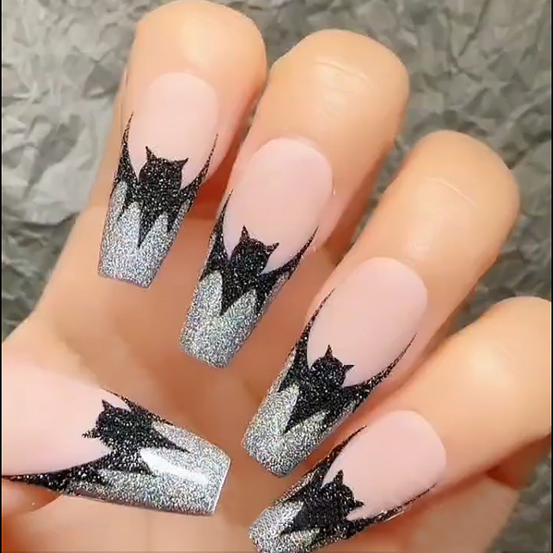 Halloween Themed Glitter Bat Nail Art Set