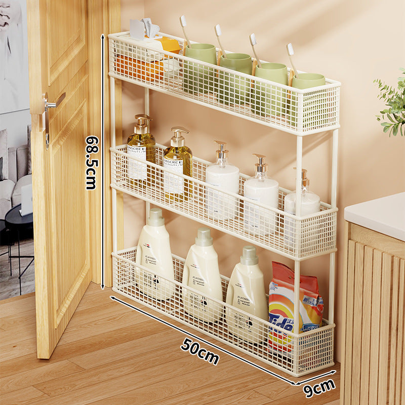 Slim Narrow Pull-Out Mesh Storage Organizer for Cabinet and Door Gap