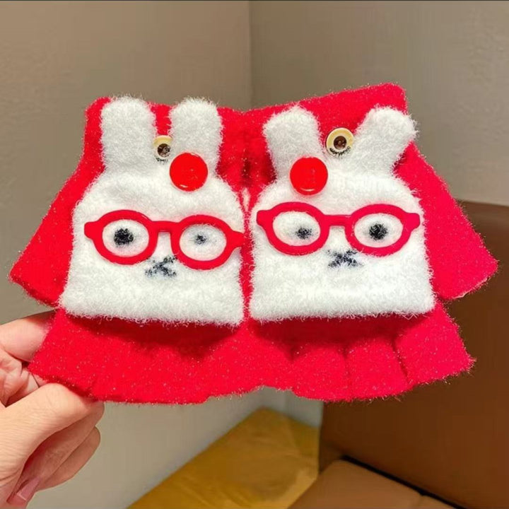 Cute Rabbit-Themed Fingerless Gloves Kalsten