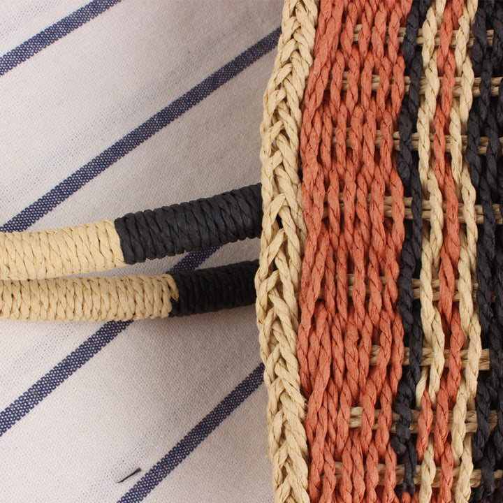 Basket bag with fashionable stripe pattern Kalsten