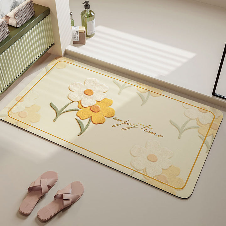 Soft Floral Bath Mat Kalsten
