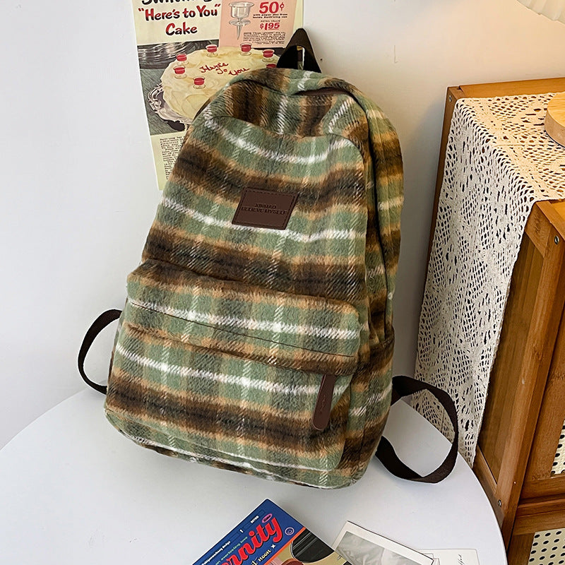 Stylish Plaid Backpack Kalsten