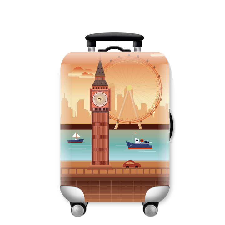 Women Hard Shell Suitcase with Urban Skyline Motif Kalsten