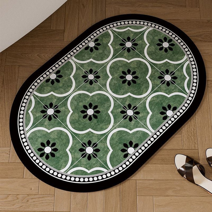 Floral Design Bathroom Mat