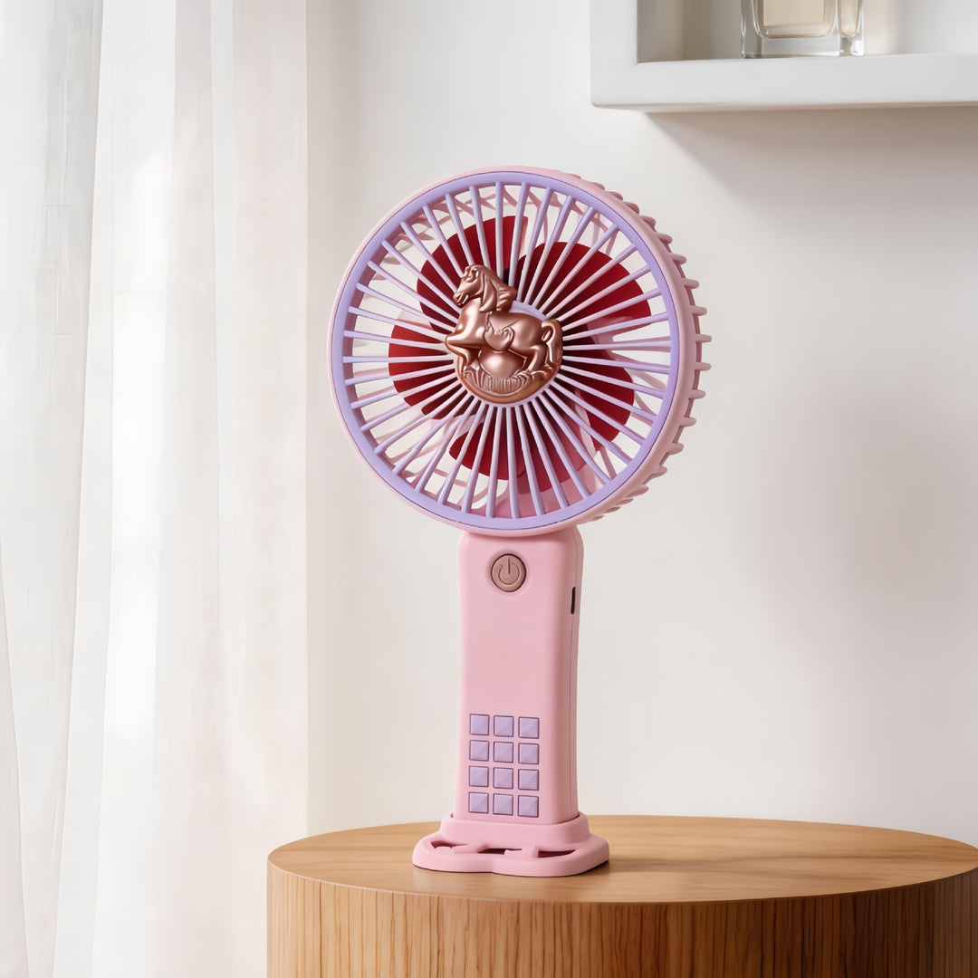 Portable handheld fan with nostalgic horse motif Kalsten