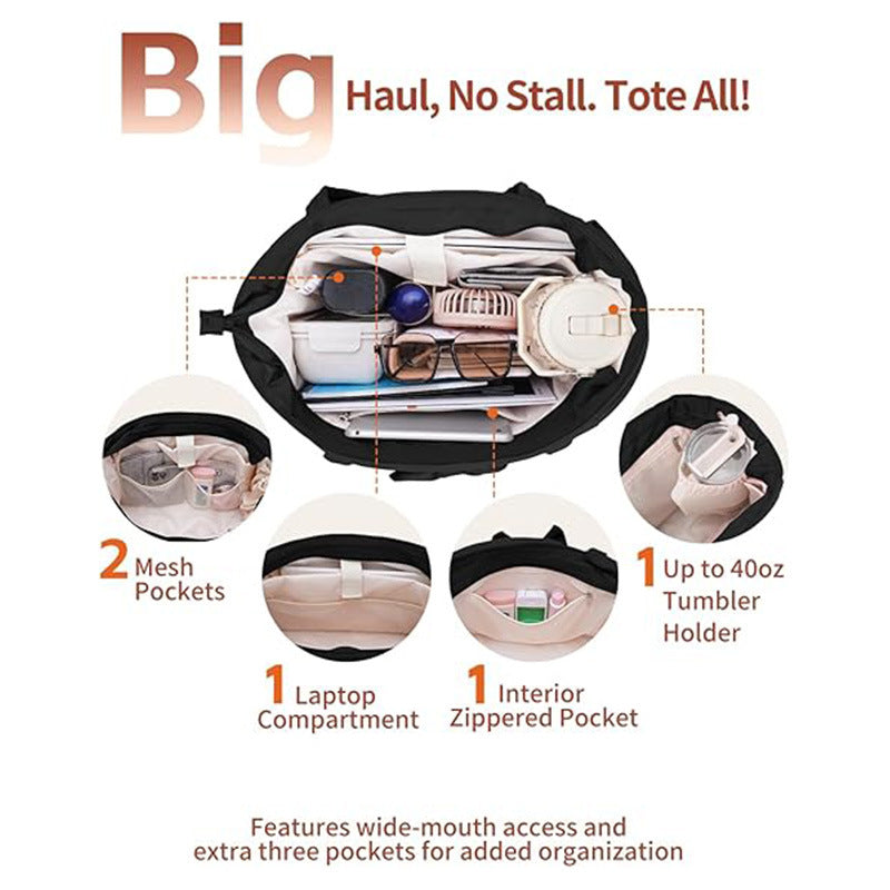 Elegant shopping bag with side pockets Kalsten
