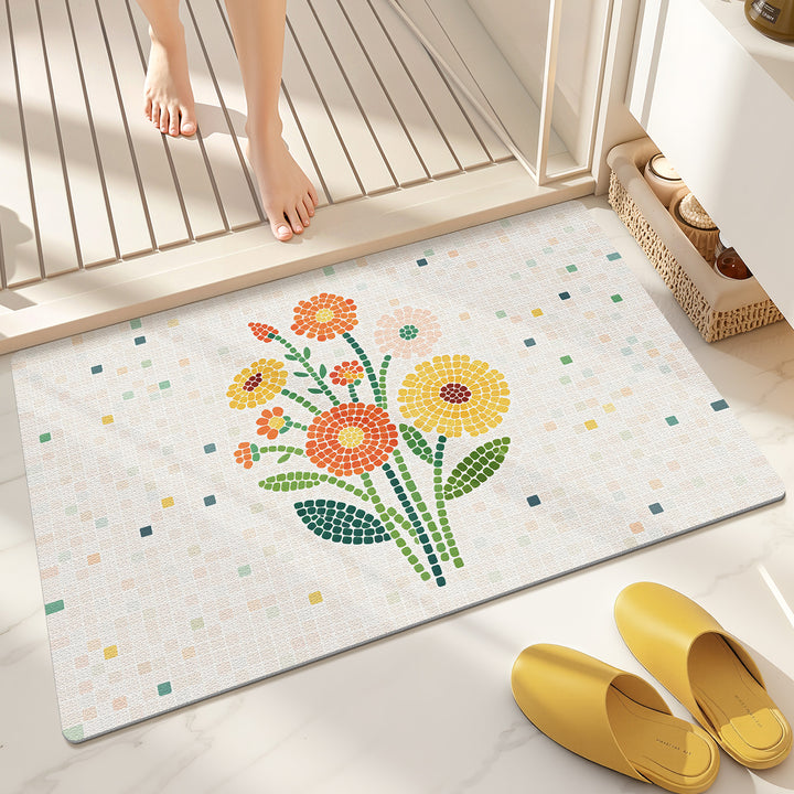 Women's Floral Non-Slip Bath Mat Kalsten