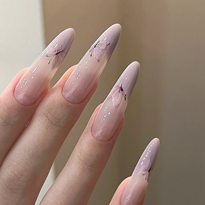 Glamorous Press-On Nail Set with Decorative Gemstone Accents Kalsten