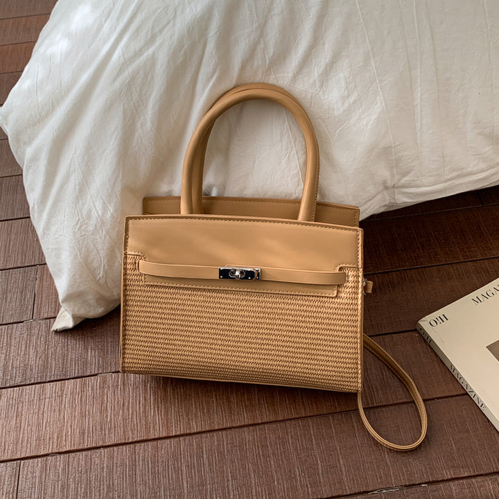 Elegant Woven Handbag with Detachable Strap
