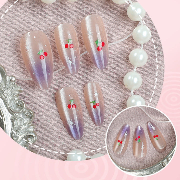 Cherry Blossom Themed Press-On Nail Art Kalsten