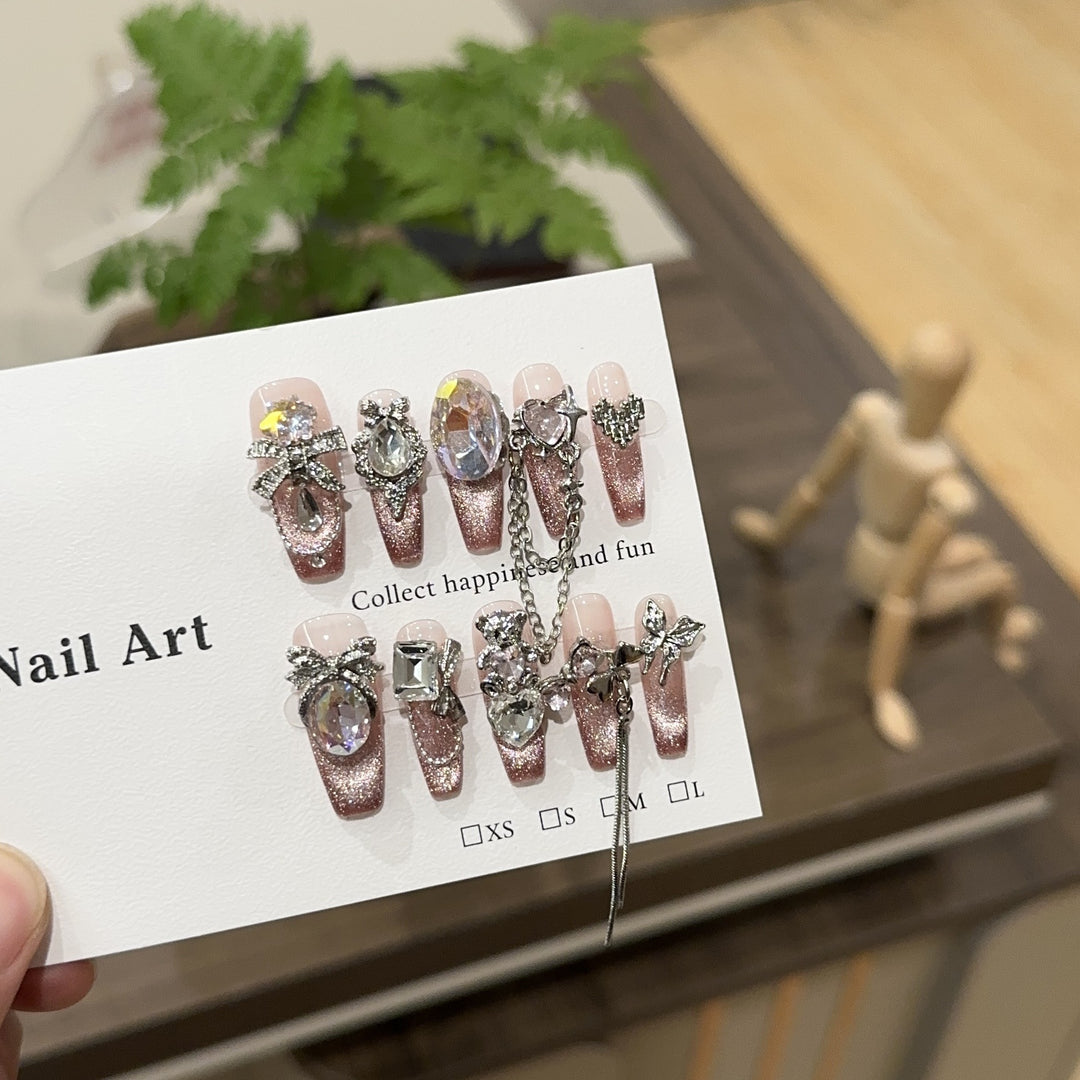 Glamorous Rhinestone Press-On Nail Art Set