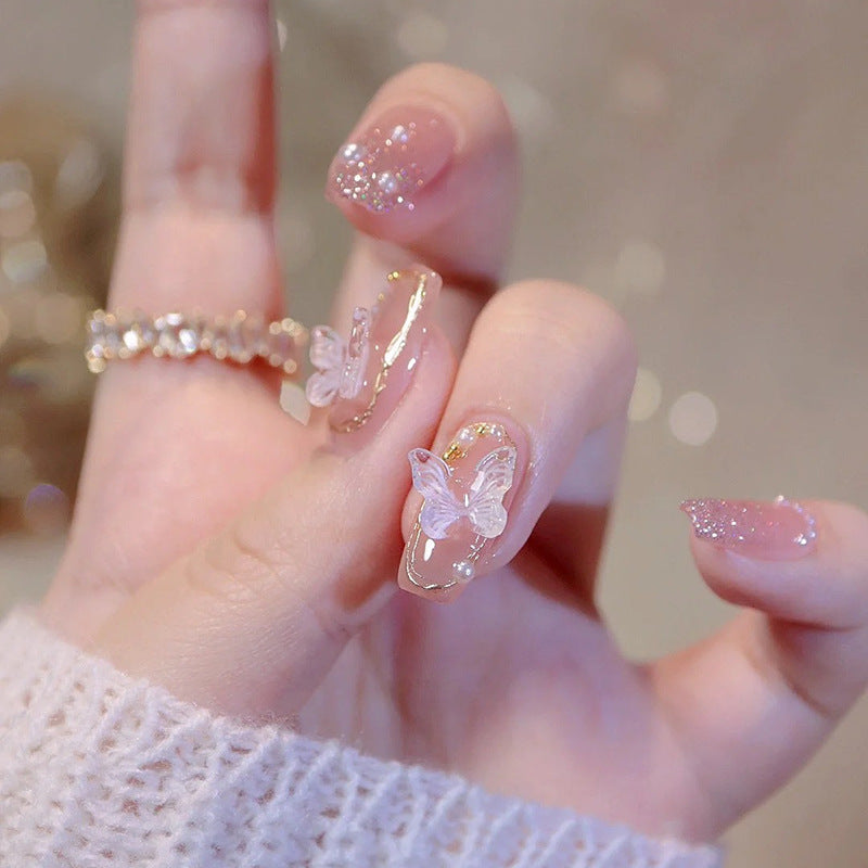Stylish heart and ombre design artificial nails Kalsten