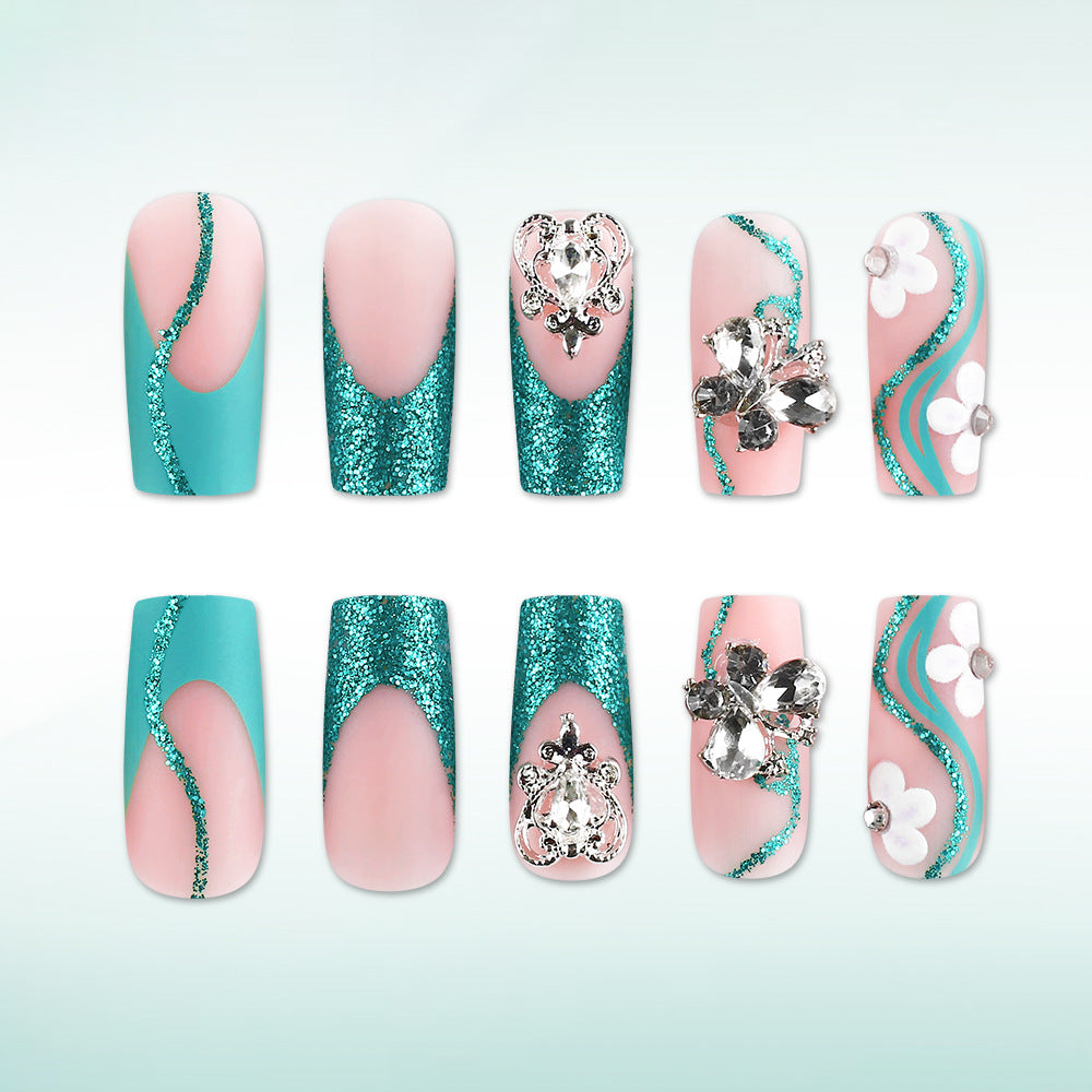 Luxury Crystal-Embellished Press-On Nails Kalsten