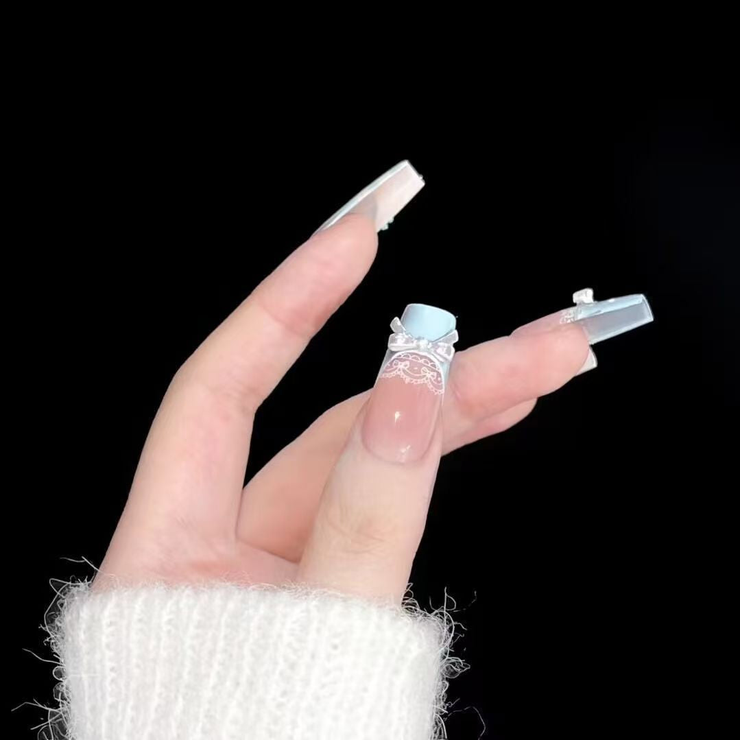 Elegant artificial nails with bow design Kalsten