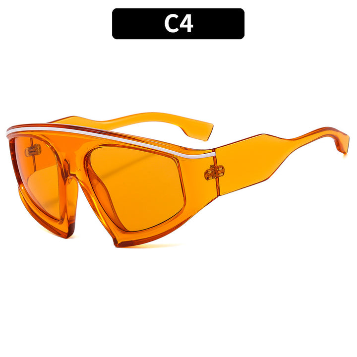 Futuristic Geometric Shield Sunglasses