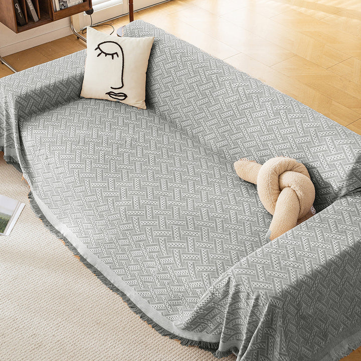Textured Woven Sofa Throw Blanket