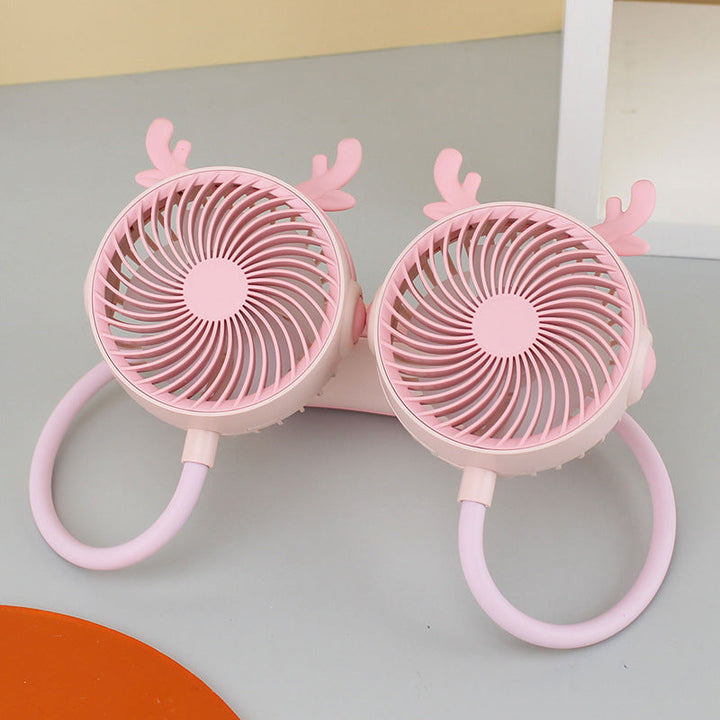 Ladies Portable Neck Fan with Flexible Mount and Dual Fan System Kalsten