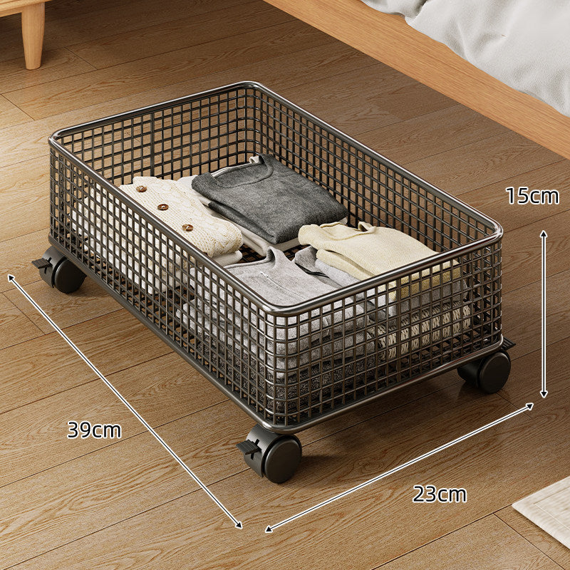Low-Profile Underbed Metal Mesh Storage Basket