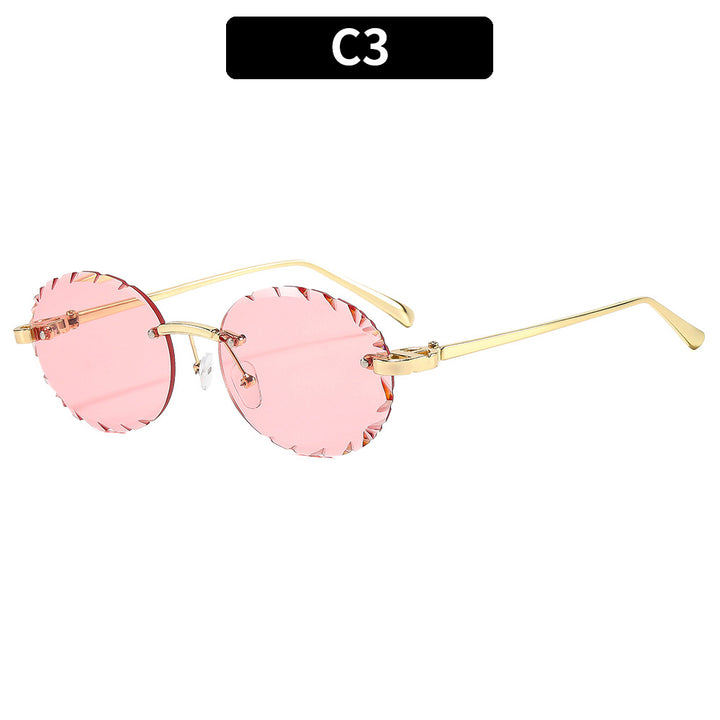 Chic Round Fashion Sunglasses with Unique Edge Detail
