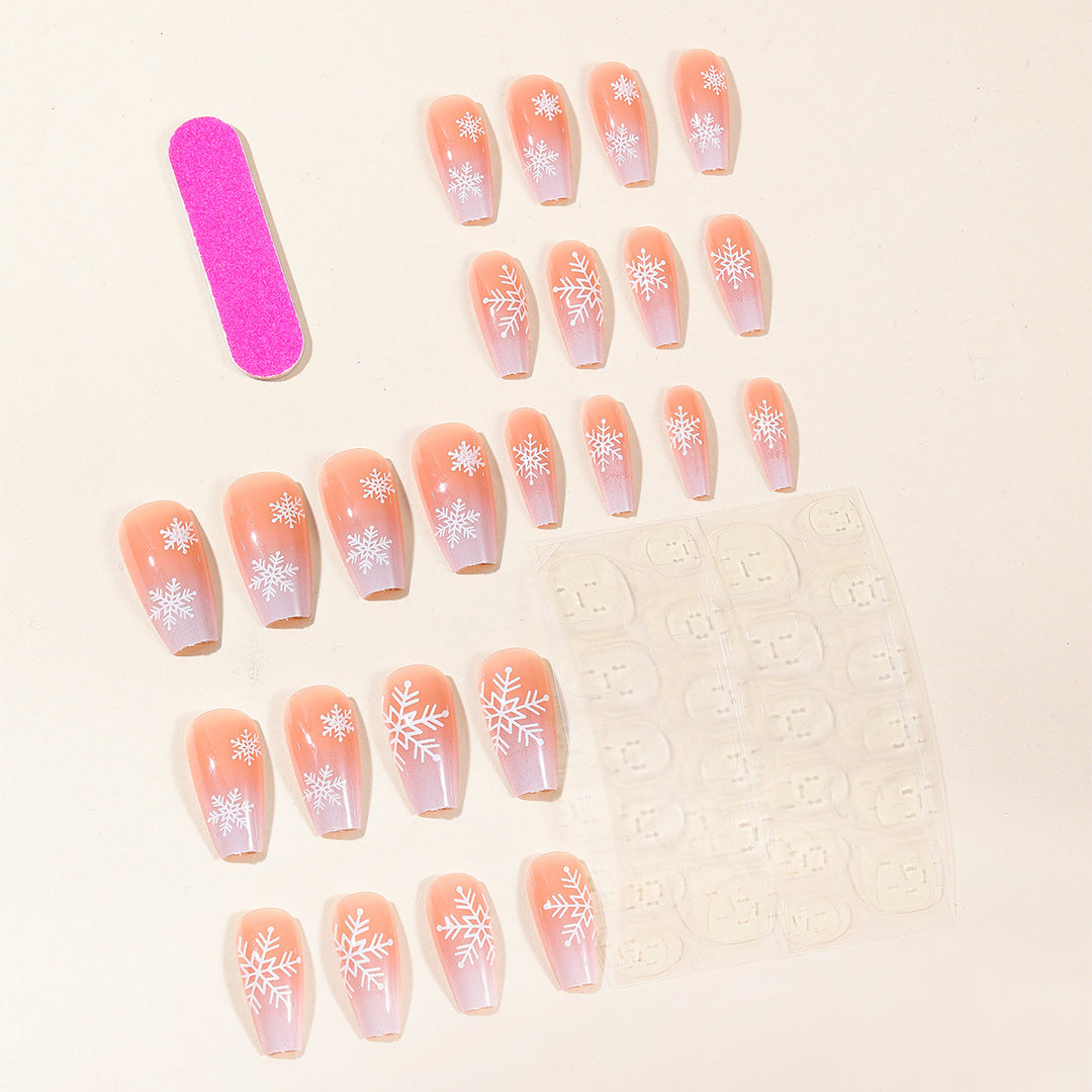 Snowflake Acrylic Nail Art Kalsten