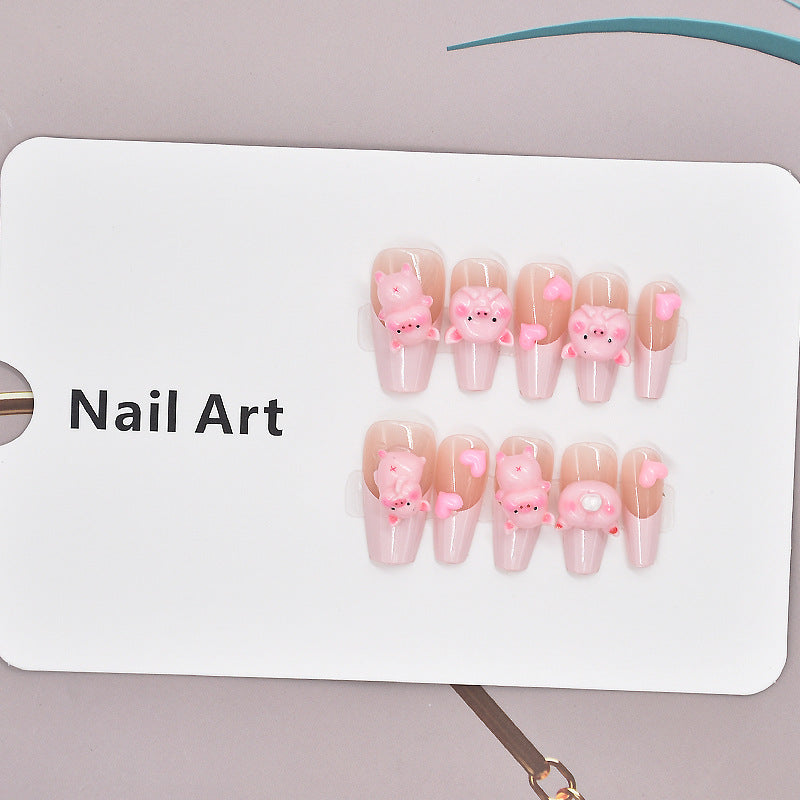 Glamorous Heart-Themed Press-On Nail Set Kalsten