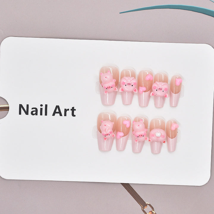 Glamorous Heart-Themed Press-On Nail Set Kalsten