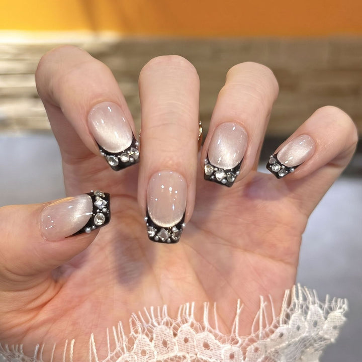Decorative Rhinestone Tip Press-On Nails Kalsten