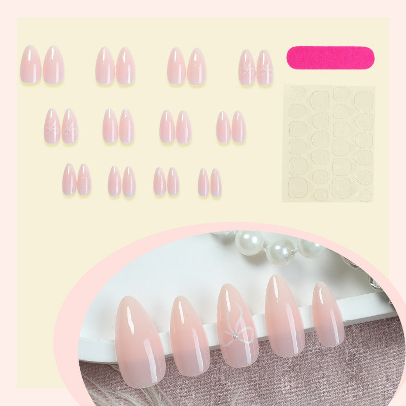 Elegant Press-On Nail Set with Delicate Floral Accents Kalsten