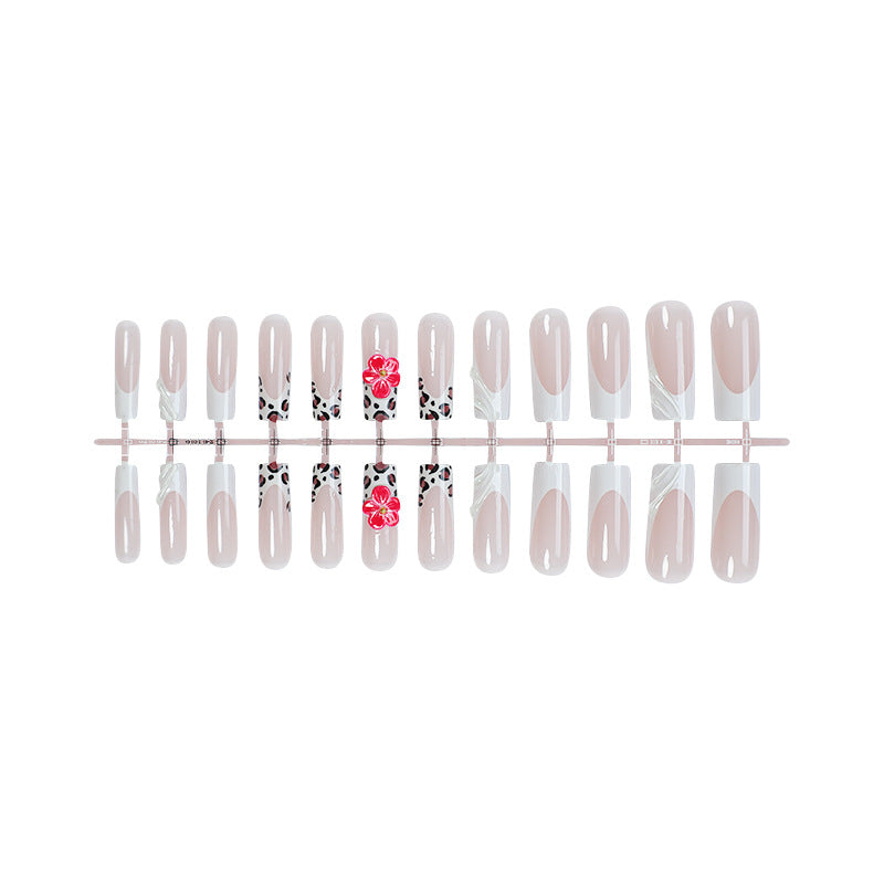 Artistic Press-On Nail Set with Floral and Abstract Designs kalsten