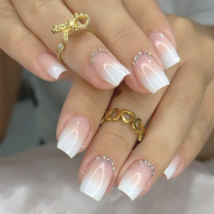 Elegant French Tip Acrylic Nail Extensions Kalsten
