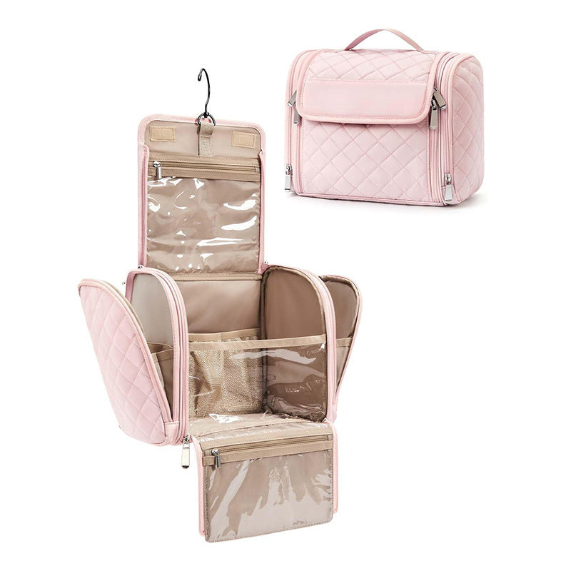 Cosmetic Organizer Bag with Removable Hook and Transparent Compartments Kalsten