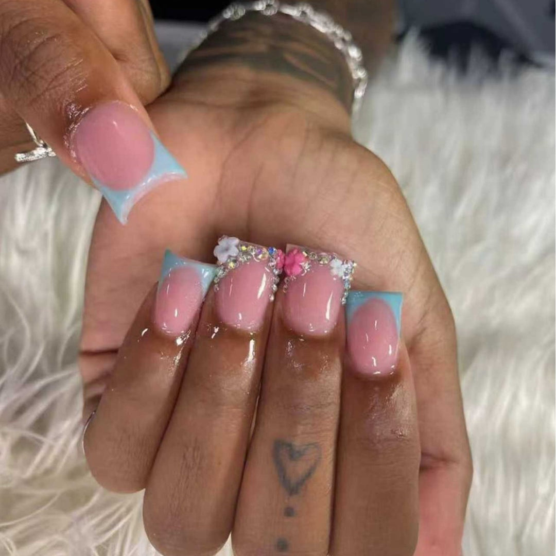 Decorative Floral Press-On Nail Art Extensions Kalsten