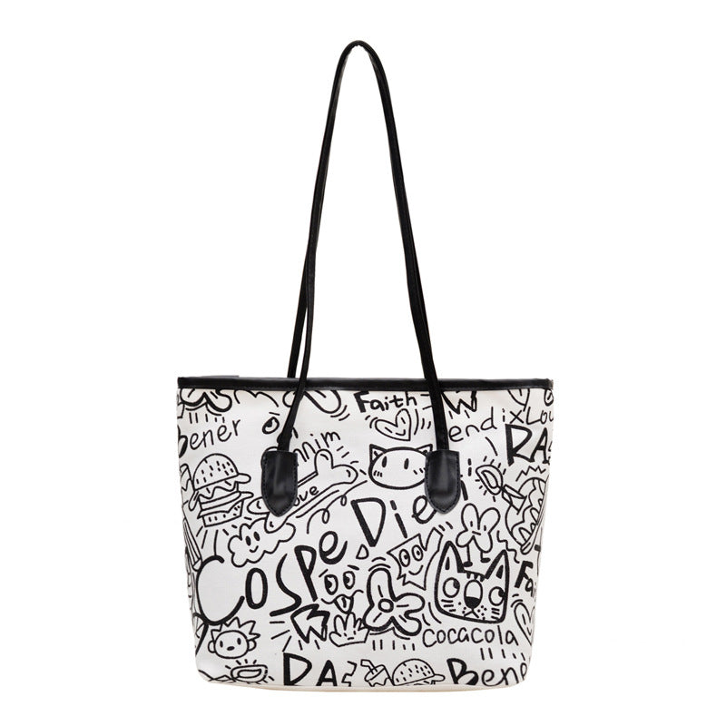 WoArtistic Graphic Print Shoulder Tote Bag Kalsten