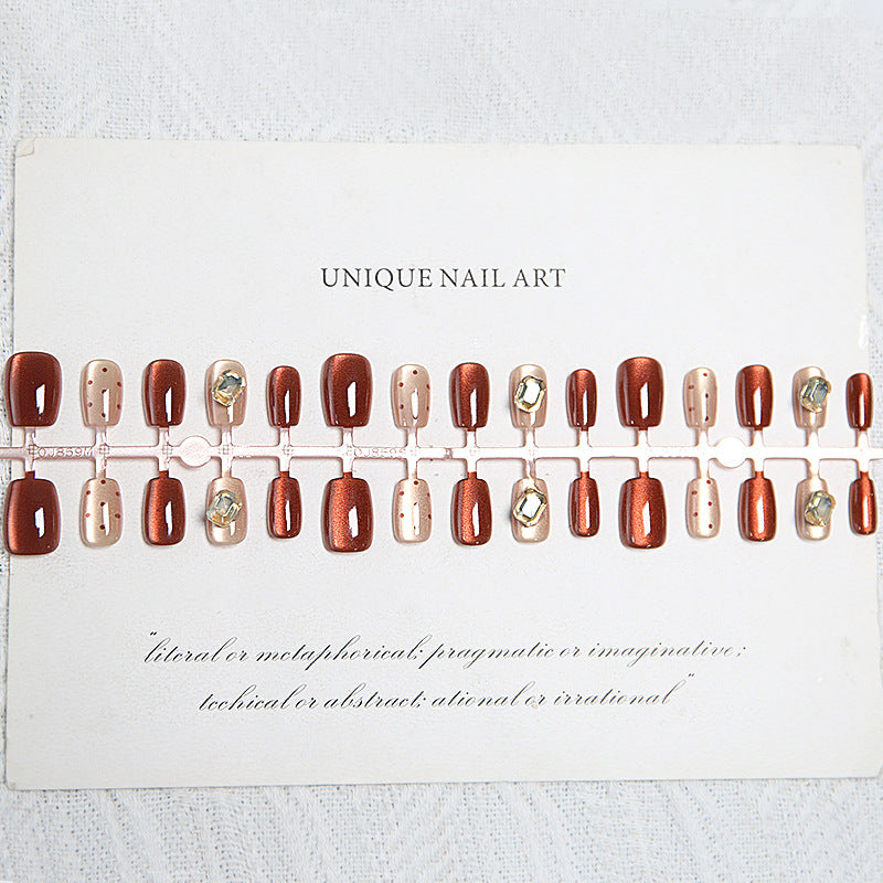 Acrylic nail set with elegant ombre designs and sparkling accents Kalsten
