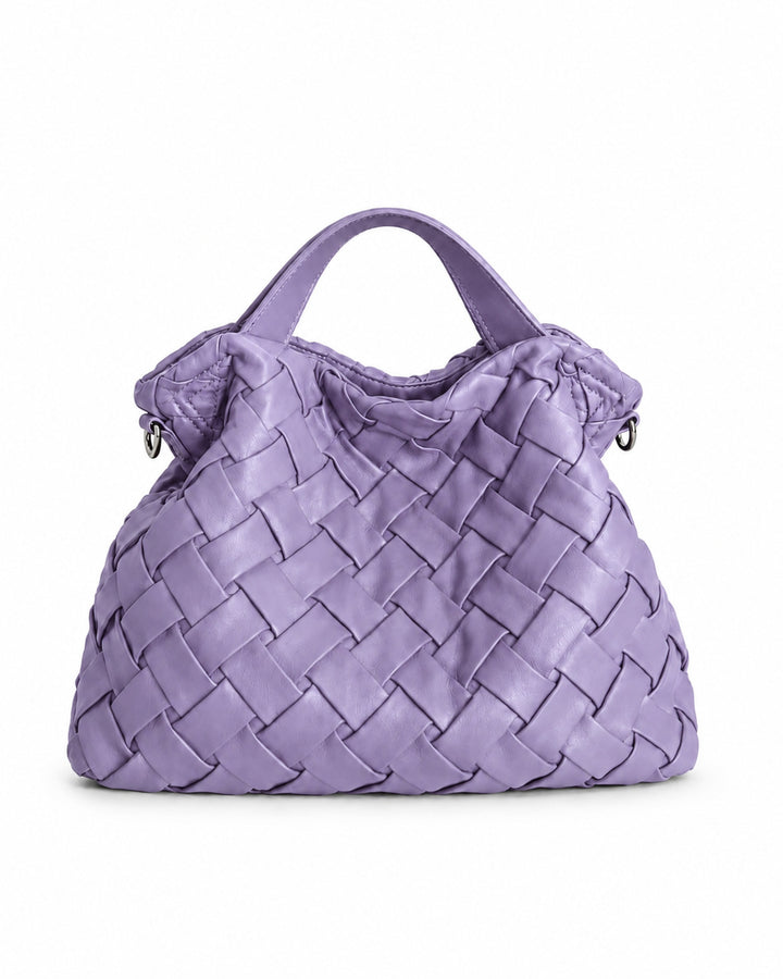 Handcrafted Woven Leather Hobo Bag