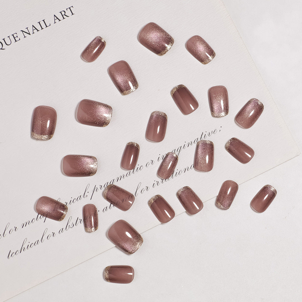 Glamorous Press-On Nail Set with Glitter Tips Kalsten