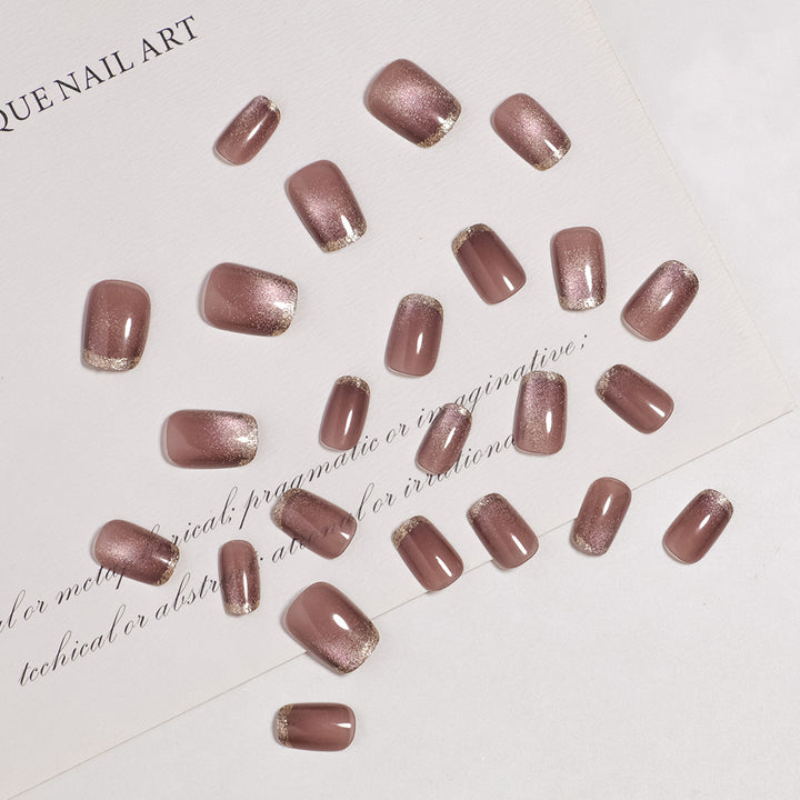 Glamorous Press-On Nail Set with Glitter Tips Kalsten