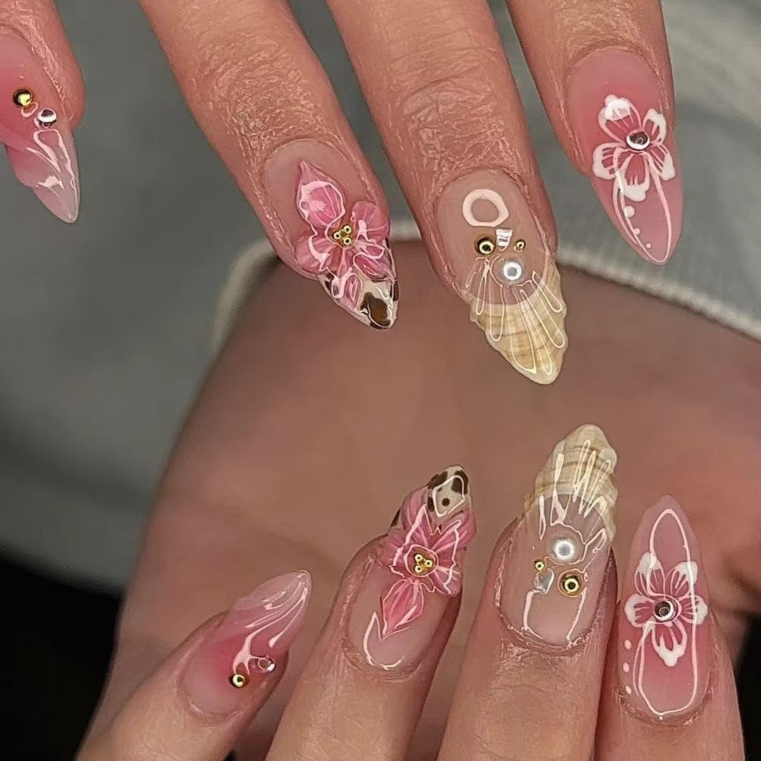 Artistic Floral Acrylic Nail Art Set
