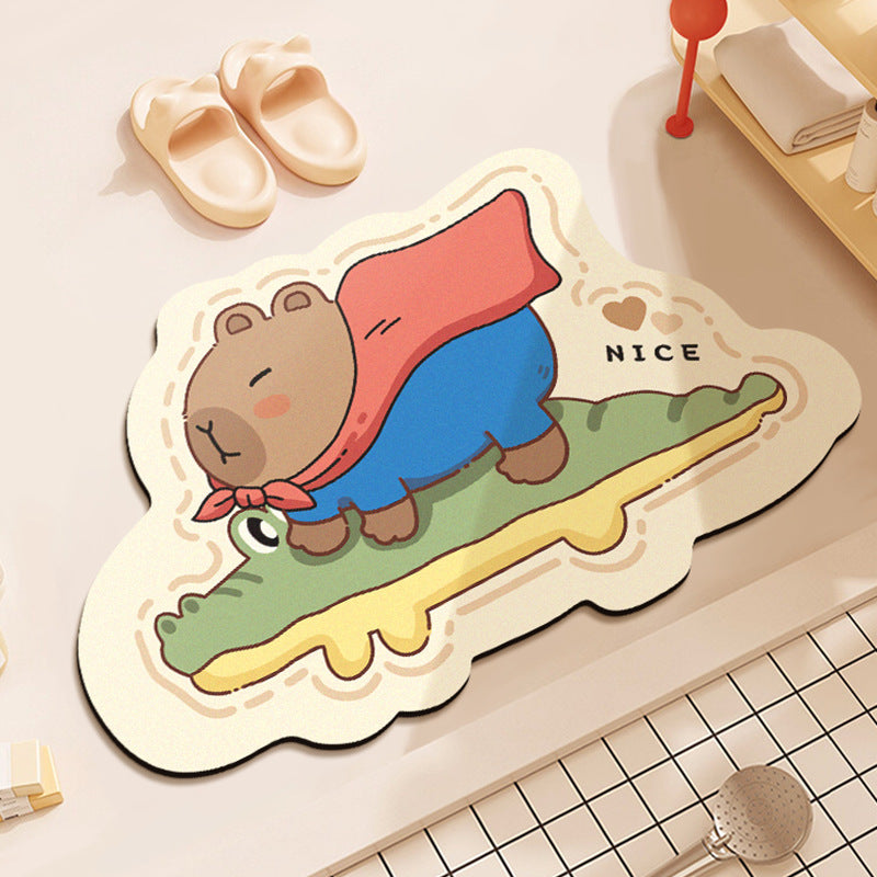 Cartoon-Themed Bathroom Mat