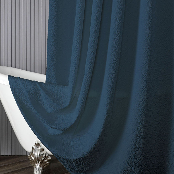 Textured Leaf Motif Shower Curtain Kalsten