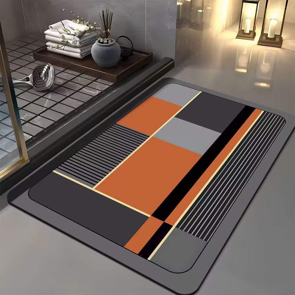 Abstract Geometric Design Bathroom Mat