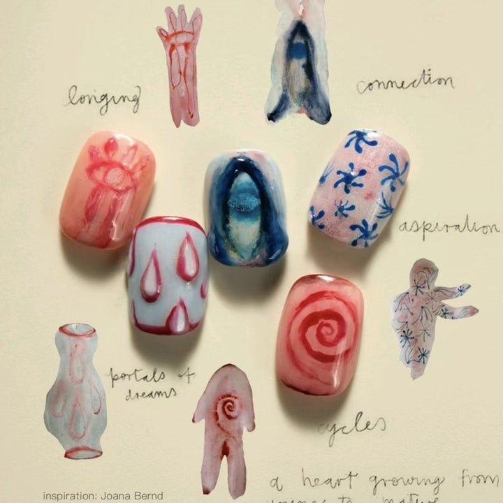 Artistic Press-On Nail Set with Inspirational Designs Kalsten