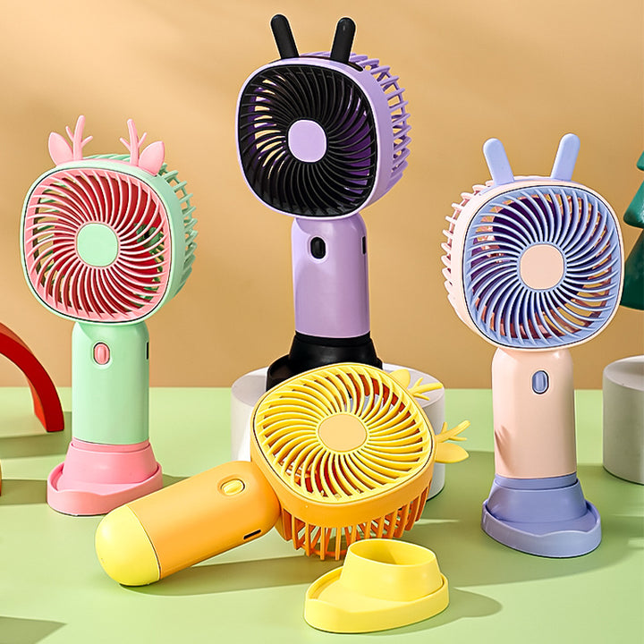 Unisex Portable Hand Fan with Animal Horns Kalsten