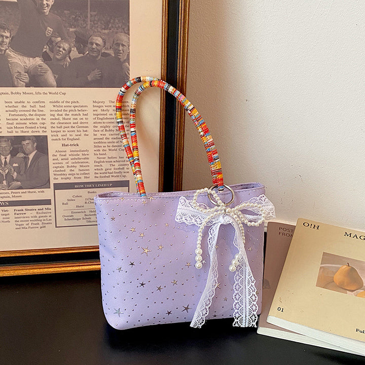 Star-Patterned Casual Tote Bag