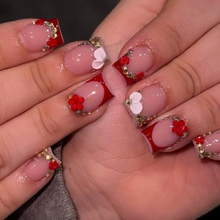 Creative 3D Bow and Pearl Nail Extensions Kalsten