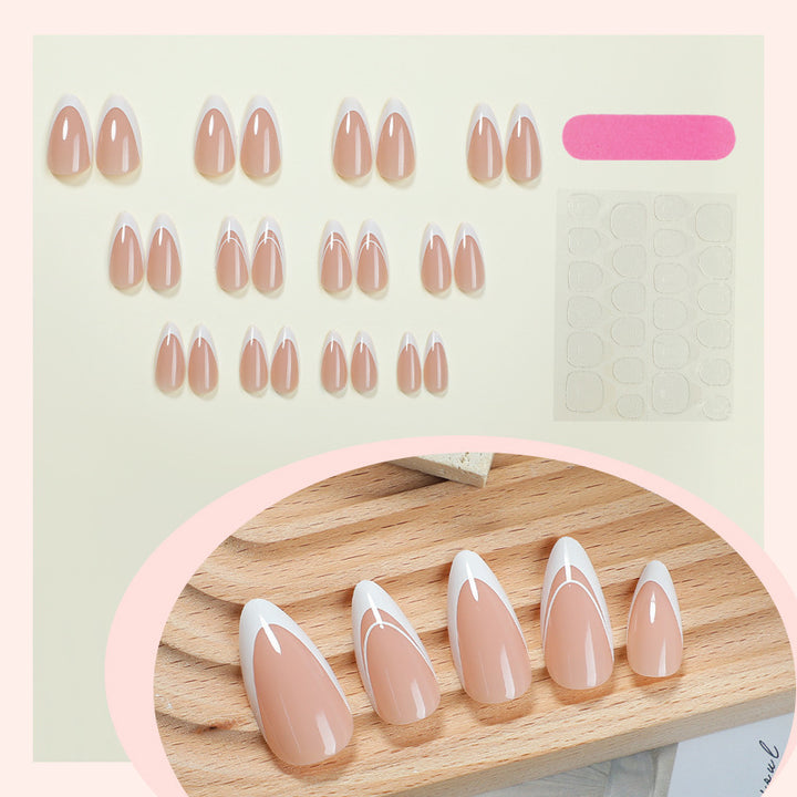 Acrylic nail set with natural look and self-adhesive tips Kalsten
